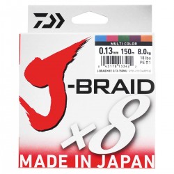 Daiwa J-Braid X8 Multifilar Multicolor 150m-0.13mm/8kg