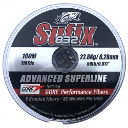 Sufix 832 Advanced Superline 600m (6x100m)  (22.8Kg/0.28mm)