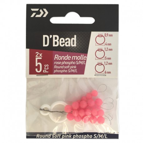 Daiwa D'Bead Round Soft Pink Phospho S/M/L