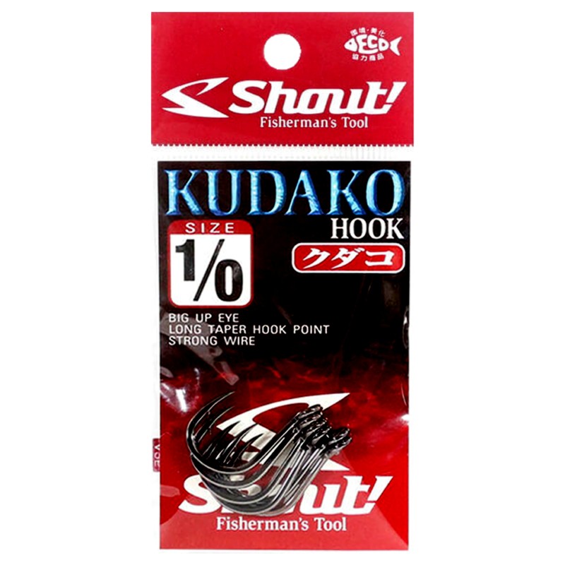 Shout 06-KH Kudako Power Jigging Single Hook Black Size 1/0 9103 