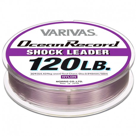 Varivas Ocean Record Shock Leader 50m 120lb (30-0.91mm) Misty Purple