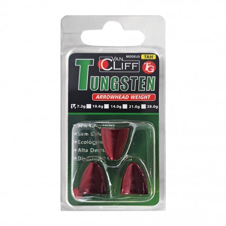 Van Cliff Tungsten Arrowhead Weight 7.2g - Red (3pcs)