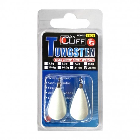 Van Cliff Tungsten Tear Drop Shot 28g - Glow (2pcs)
