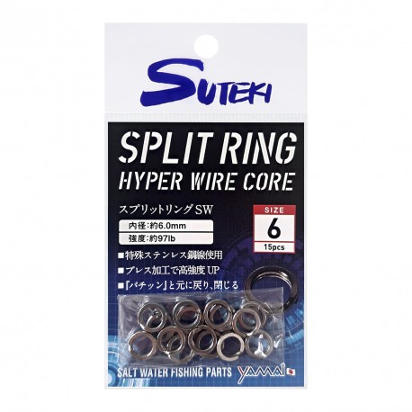 Suteki Split Ring HWC Size 6 97lb/44kg (15pcs)