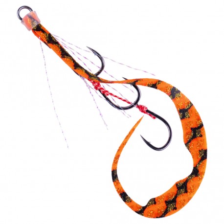 Start Triple Hook Magic Curly Size M - 03 Orange Zebra (2pcs)